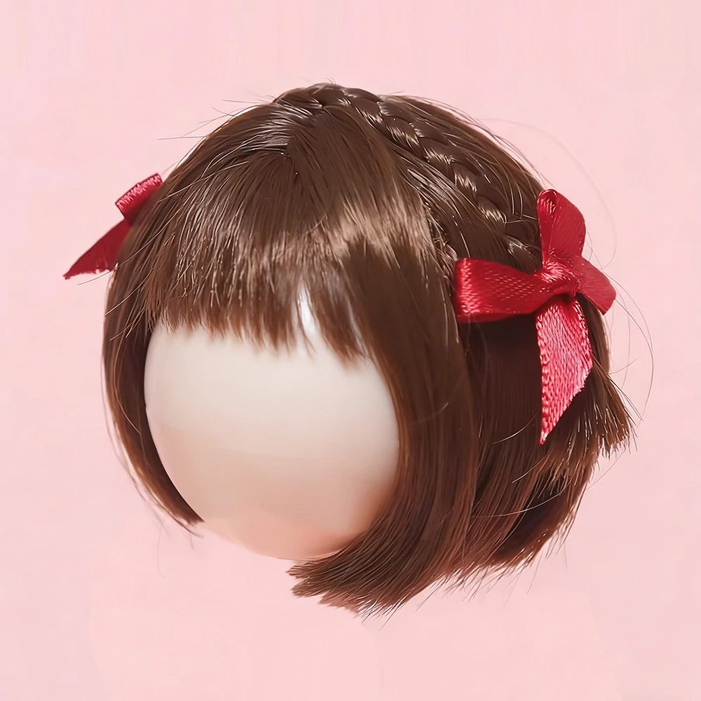 

1/8 Bjd SD Doll Wig Soft mohair wig /High Temperature Wire Bangs Horsetail Long Wavy For BJD ob11 Golden pink Doll special wig