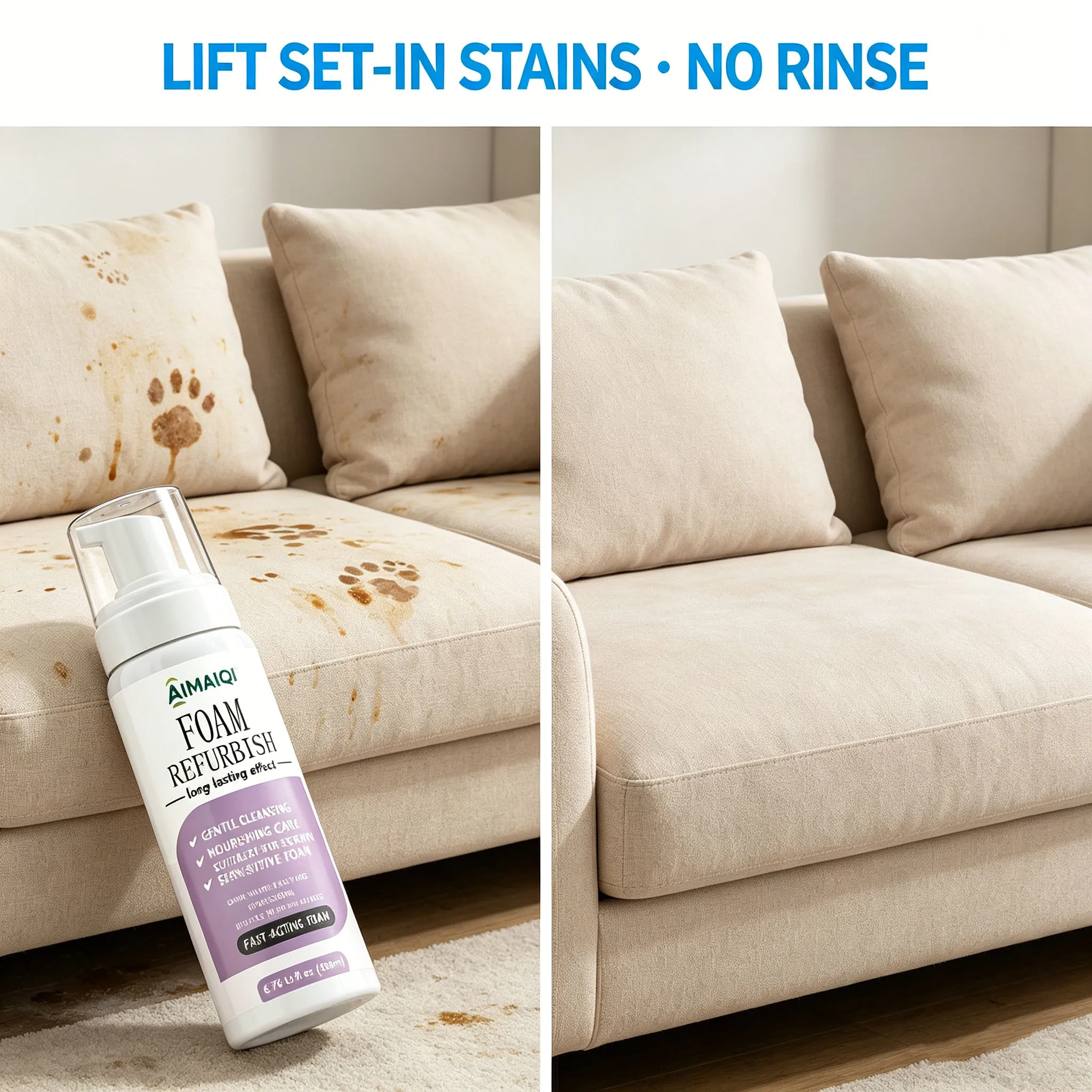 Multi-Use Foam Cleaning Foam for Dirt, Grease, Stain and Odor Removal, Suitable for Automotive and Home All-Round Surface Care