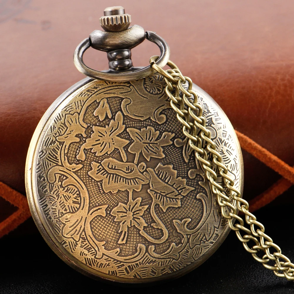 Steampunk Maple Leaf God Hollow Mens Quartz Pocket Watch Fashion Mini Time Necklace Clock Jewelry Accessories Single Item Gift