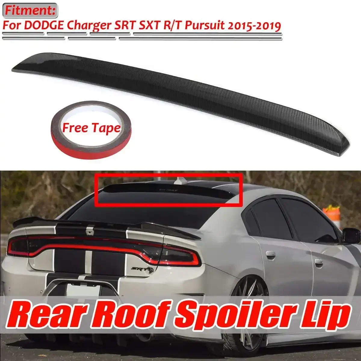 Car Rear Roof Lip Spoiler Wing For DODGE Charger SRT SXT R/T Pursuit 2015-2019 Rear Window Roof Spoiler Lip Cover