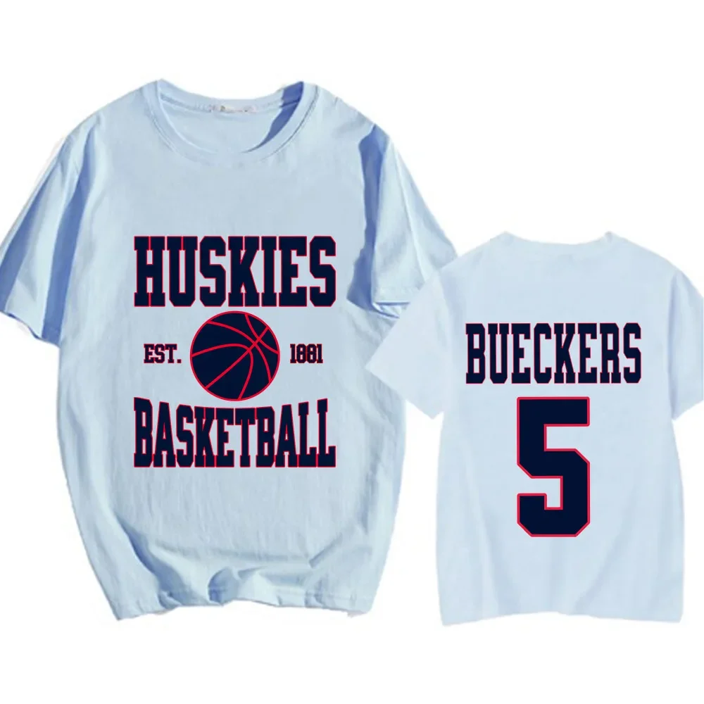 تي شيرت Paige Bueckers مقاس 5 تي شيرت مطبوع على الوجهين بأكمام قصيرة تي شيرت للرجال والنساء