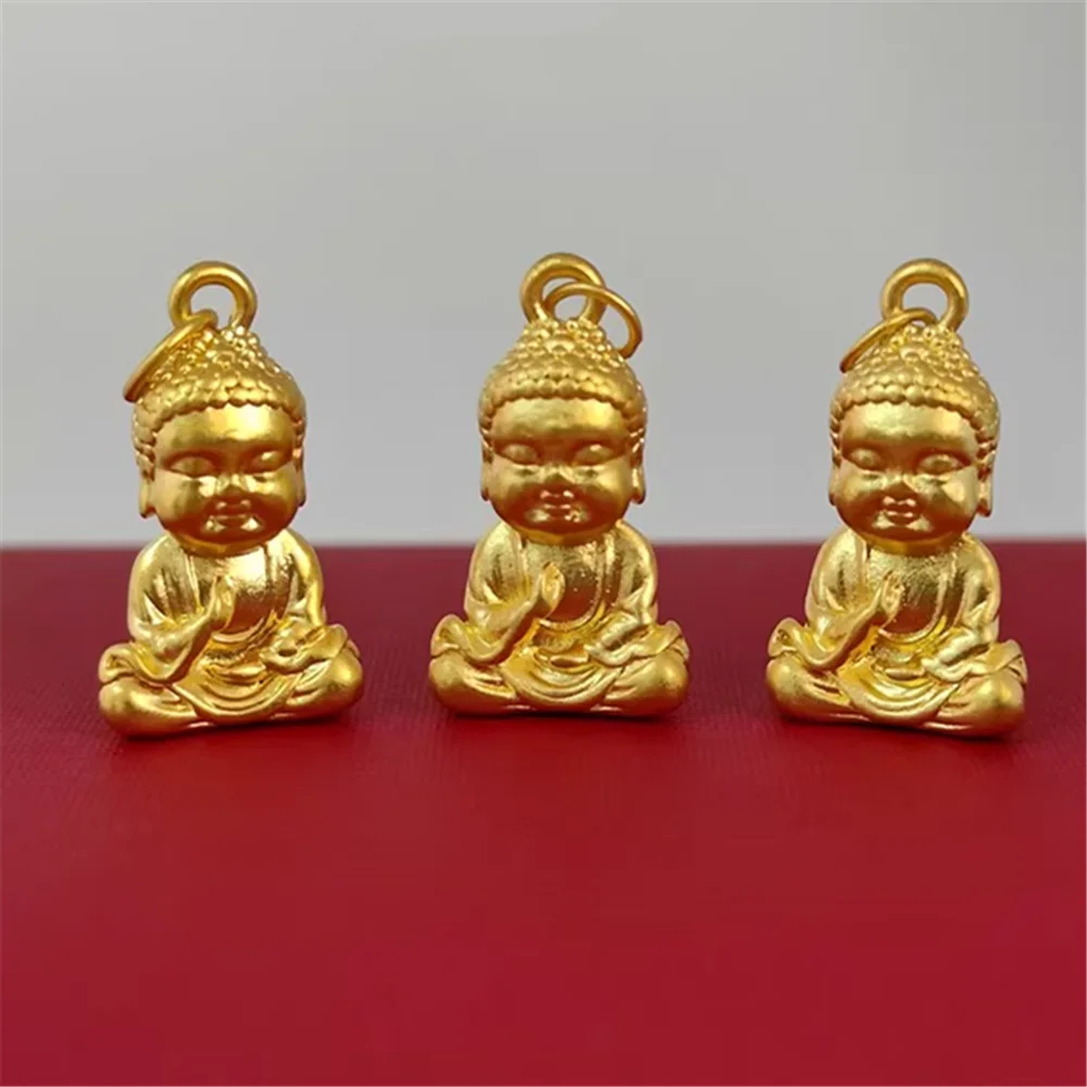 

1pcs Pure 999 24K Yellow Gold Men Women 3D Tathagata Buddha Pendant 0.5-0.7g