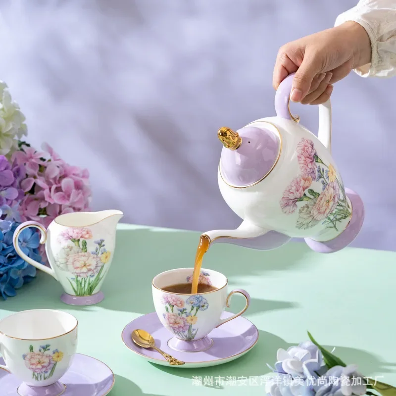DSA light luxury Phnom Penh bone china coffee cup saucer coffee set large teapot tea set gift box set
