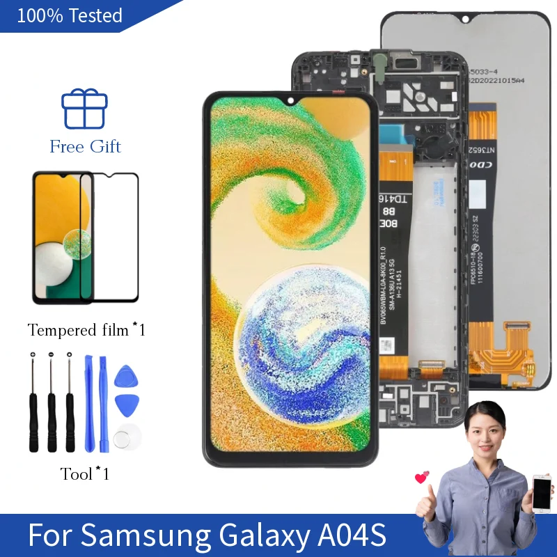 A04S Screen Replacement For Samsung Galaxy A04S Display SM-A047F SM-A047F/DS Touch Screen Digitizer 6.5