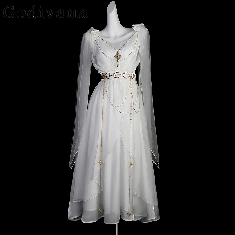 

Fairy Vacation Wedding Dress for Women Original Lolita Style Long Dress Female Elegant Princess Party Daily Wear Dress