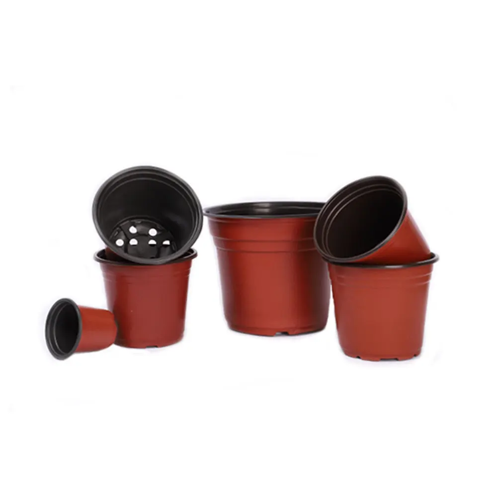 9/10/12cm 20Pcs Red Black Garden Planter Nursery Plant Grow Cup For Flower Plastic Pot Gardening Tools Home Grow Pots Wholesale