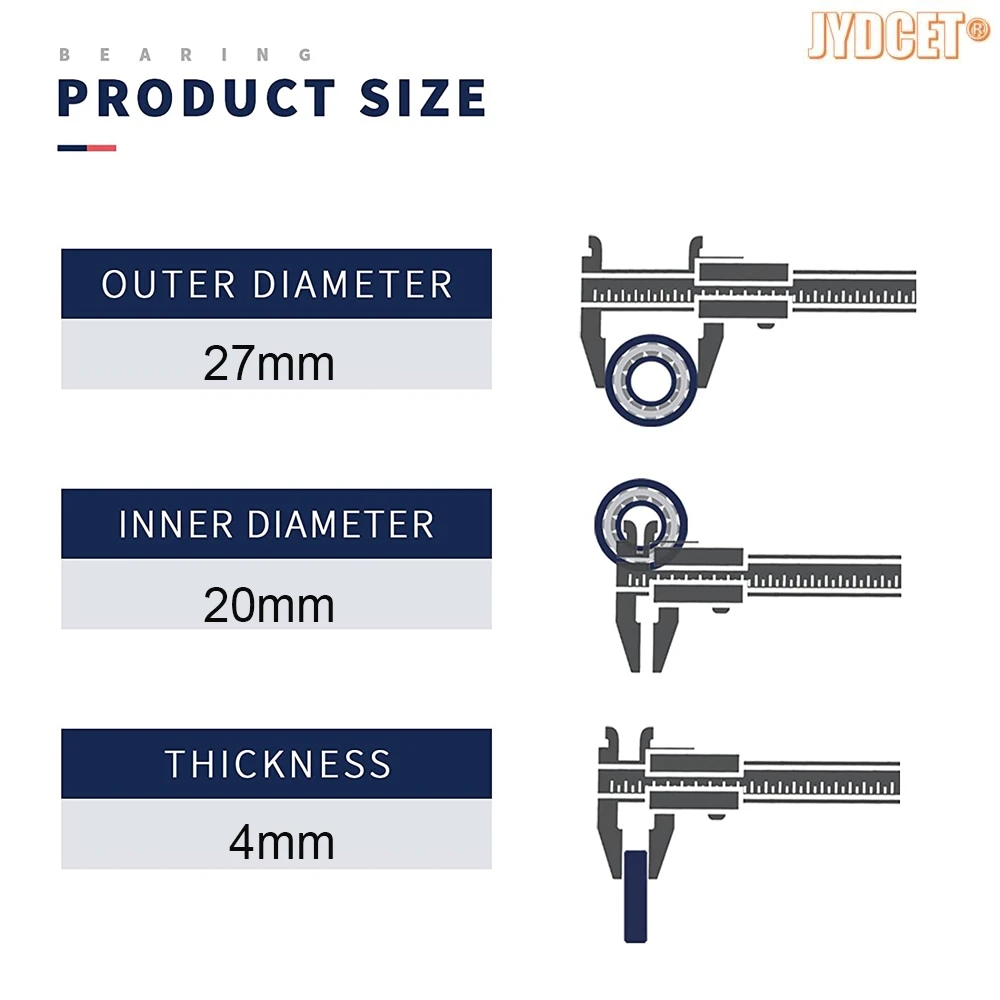 20 x 27 x 4 mm Lager 6704-2RS – Gummidichtungen – Präzisions-Hochgeschwindigkeitslager für RC-Car-Boots-Angelrollen