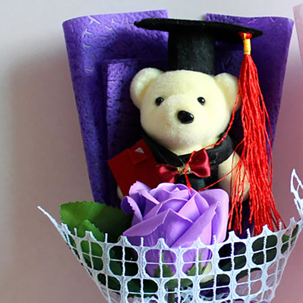 8 Pcs Gift Graduation Season Dr Bear Ghetto Plush Non-woven Fabric Stuffed Bears