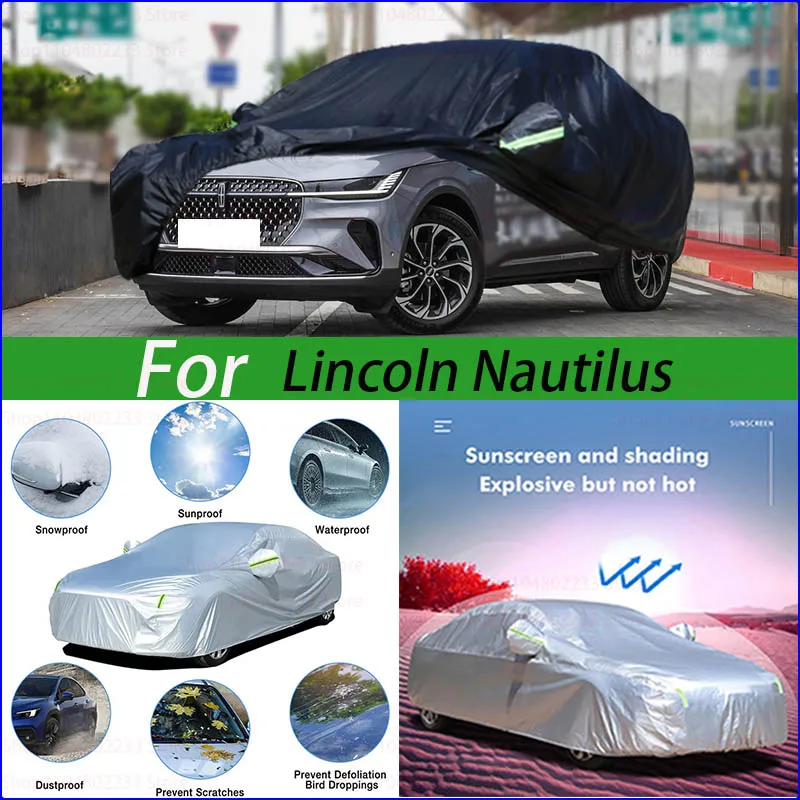 

Наружная защита, полный автомобильный чехол, снежный чехол, солнцезащитный козырек, водонепроницаемый, пылезащитный, внешний черный автомобильный чехол для Lincoln Nautilus