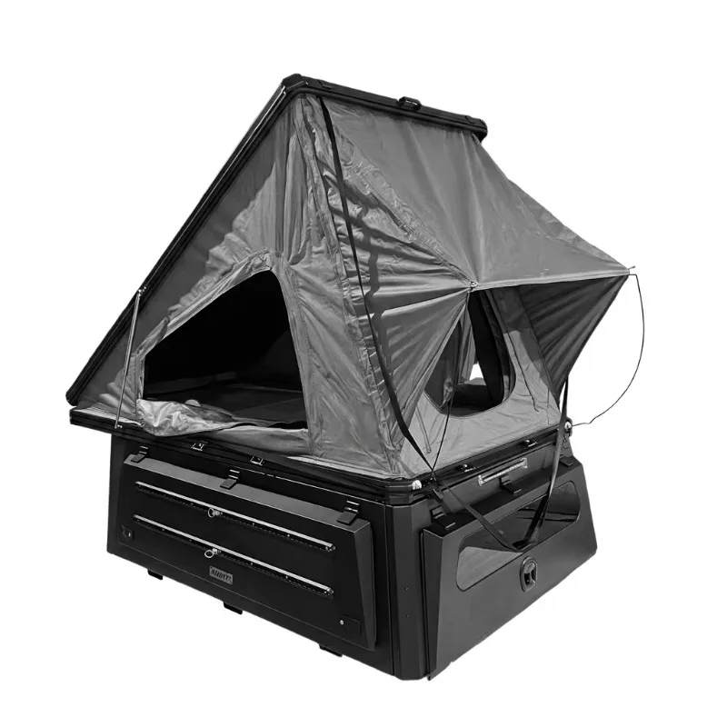 4x4 Offroad Truck Bed Canopy With Pop-Up Rooftop Tent, Waterproof Overland Camper For Pickup Trucks