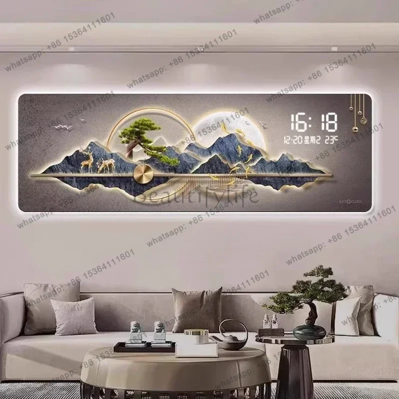 

Home Decor Items Background Wall Decoration Digital Electronic Clocks Luminous Hanging Painting Wall Clock Room Decoration