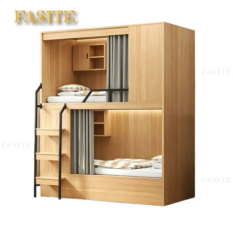For Space Capsule Apartment Bed Upper and Lower Bunk Beds Two-layer Adult Dormitory Bed Youth Hostel Homestay Hotel School