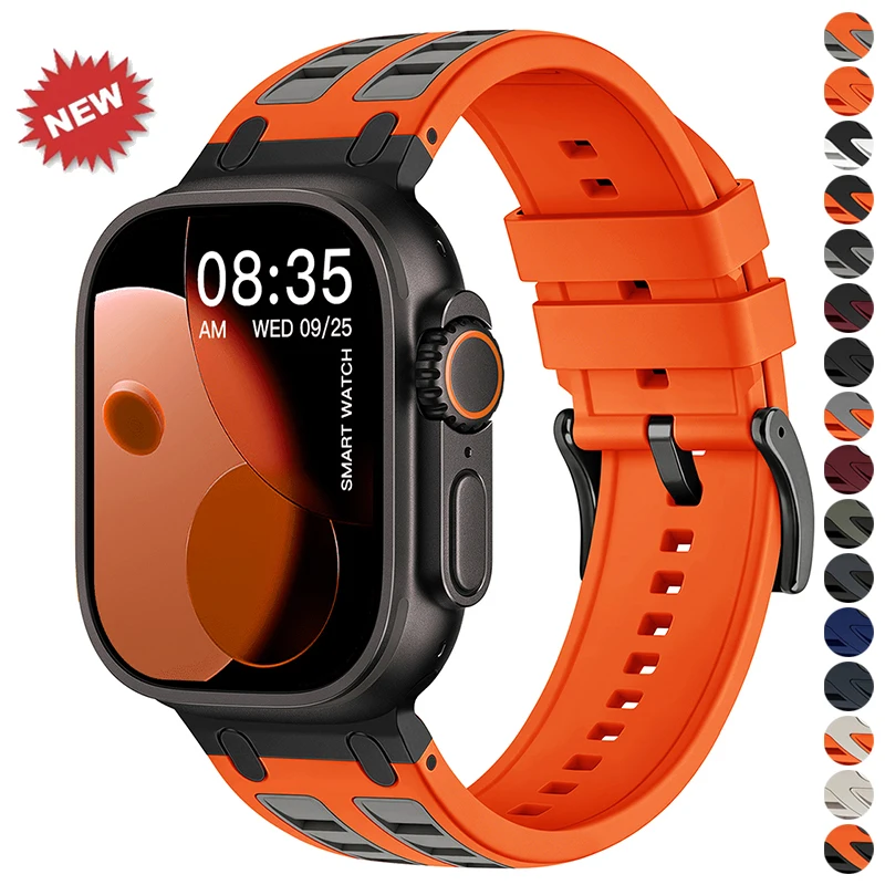 Für Iwatch Series 11 10 9 8 7 6 5 4 SE3 Ultra 3 2 1 Silikon-Armband Sportband für Apple Watch 49 46mm 45mm 44mm 38 42mm 41 40mm