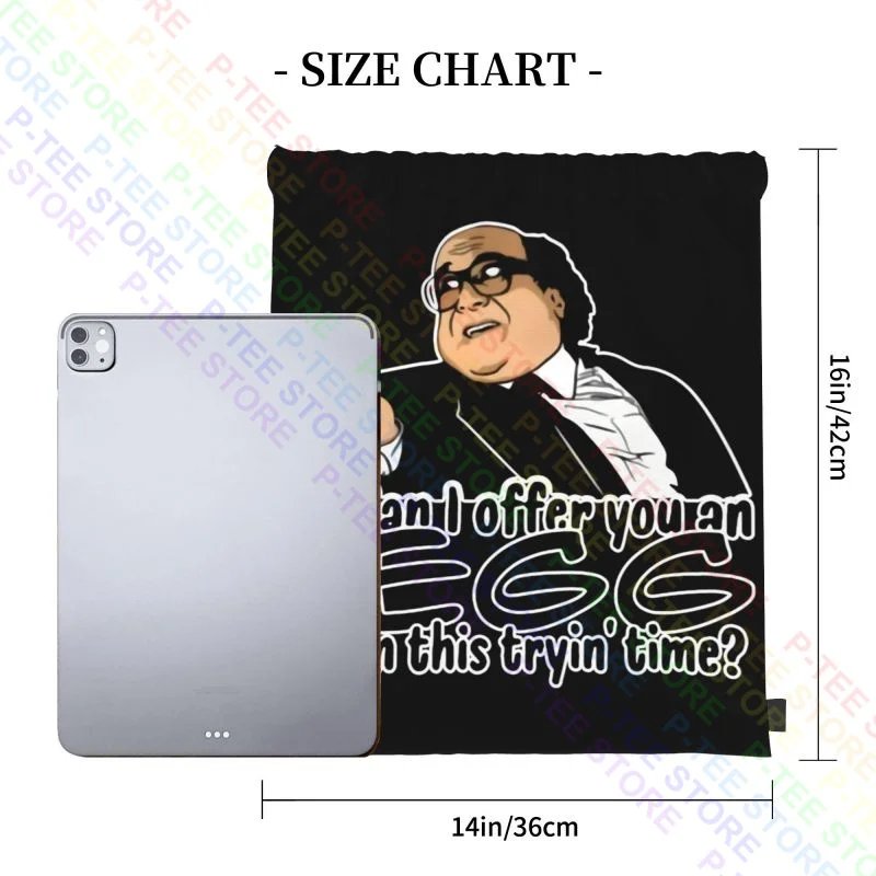 Danny Devito Can I Offer You An Egg In This Trying' Time Drawstring Bags Gym Bag Creative Storage Bag