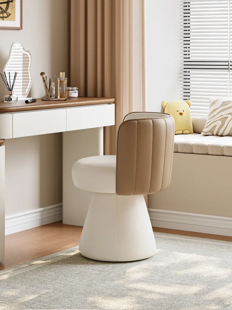Luxury Makeup Chairs Microfiber Leather Furniture Living Room Sofa Stool Bedroom Dressing Table Stools,Rotatable Backrest Chair