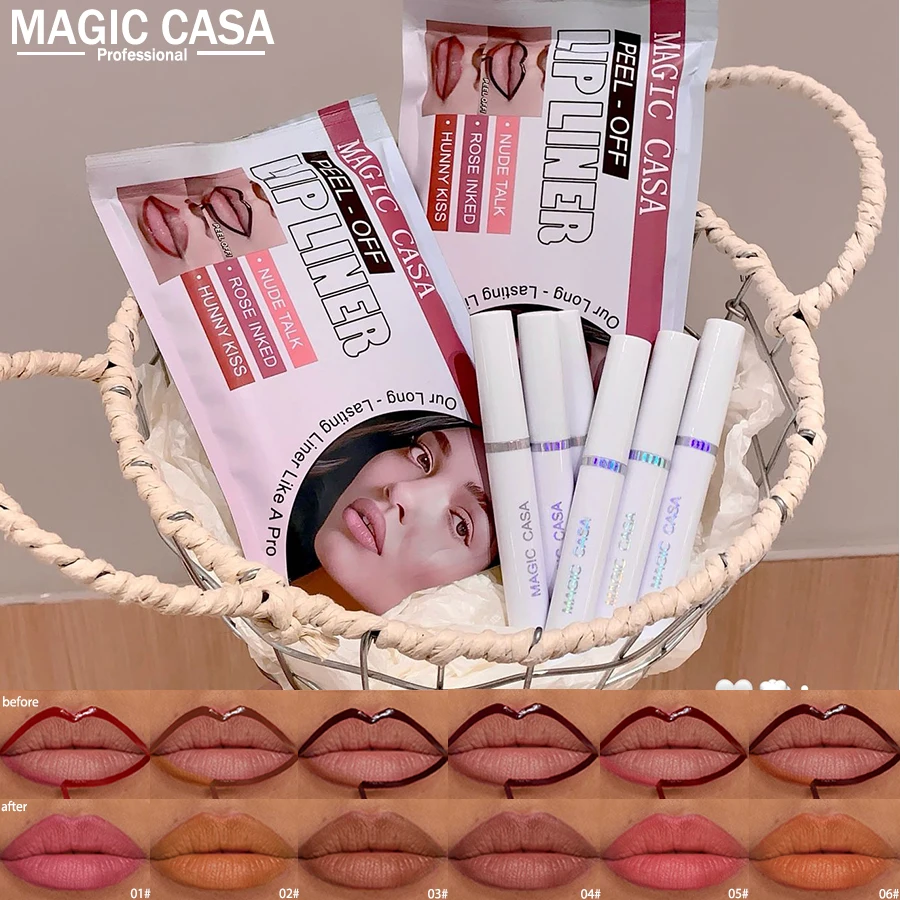 MAGIC CASA esmalte de labios desgarro juego de seis piezas tinte mate brillo de labios máscara de labios de larga duración impermeable sin decoloración