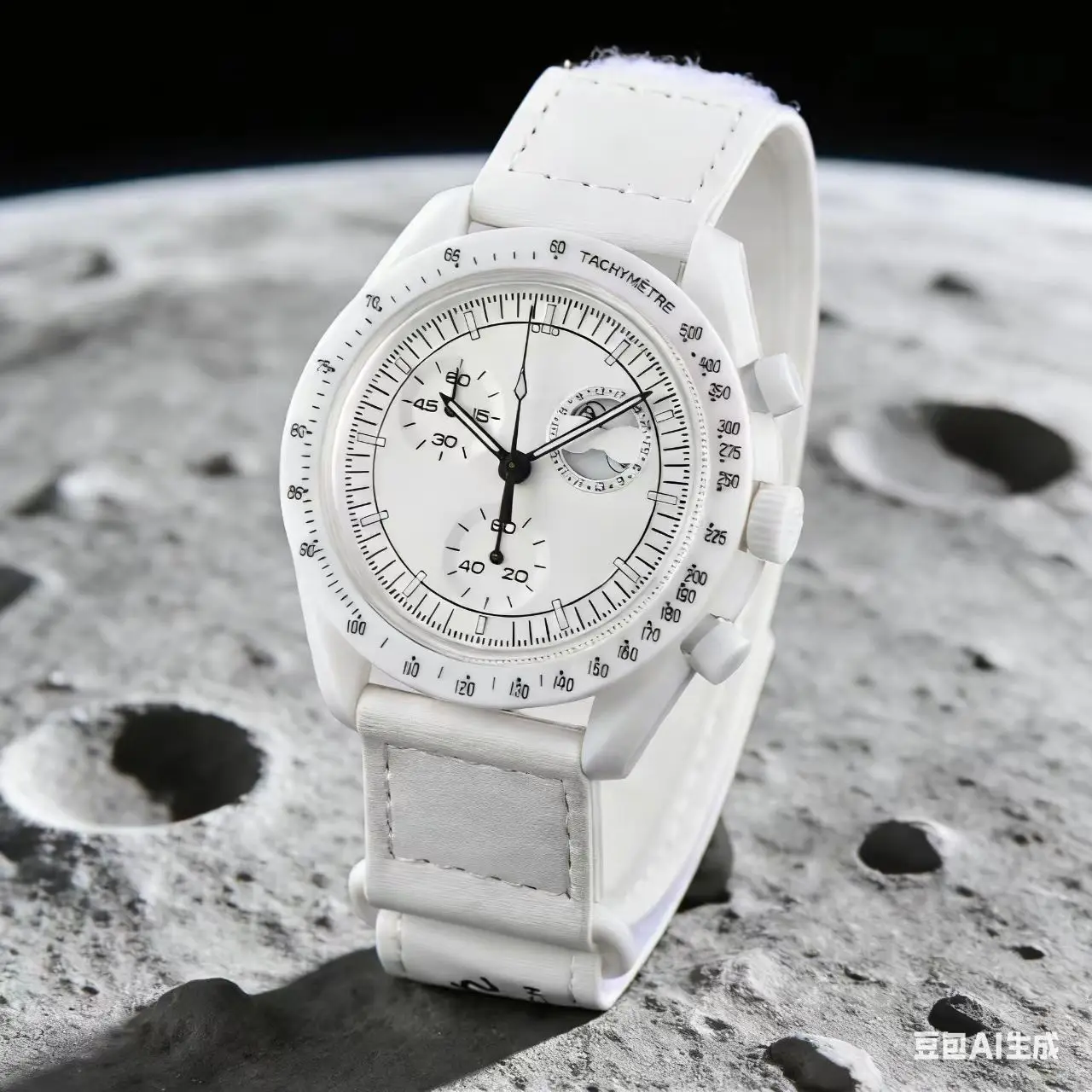 

2026 New Three Eye Moon Phase Earth Calendar Watch, PU Strap Quartz, Valentine's Day Gift, Mother's Day Father's Day Friend Gift