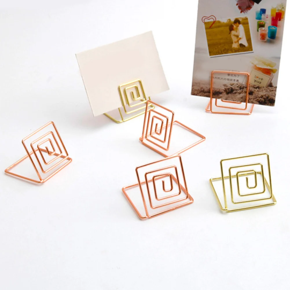 15 Pcs Business Card Holders Wedding Supplies Memo Table Number Wire Rack Paper Clips