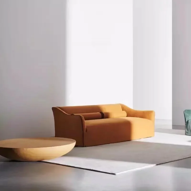 Italian living room skirt removable and washable fabric sofa cotton and linen sofa