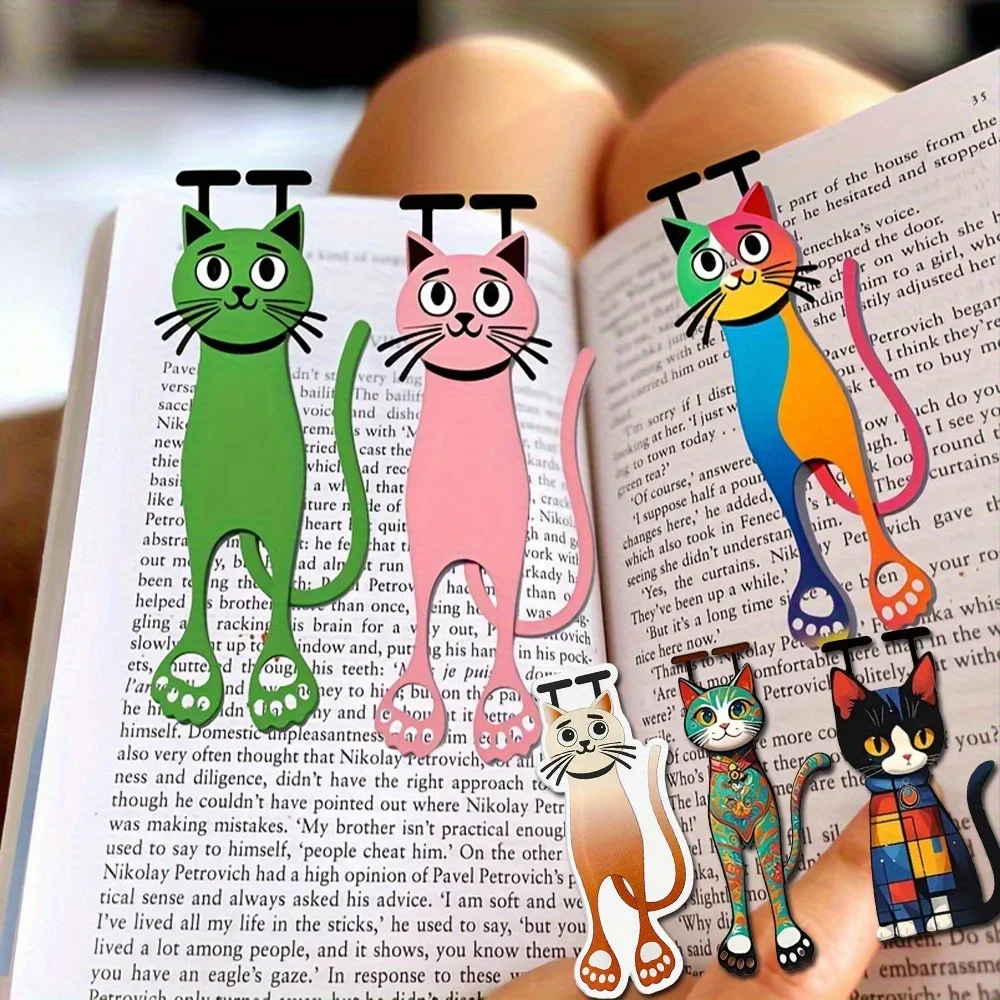 3 قطعة الإبداعية جوفاء الاكريليك شقة القط المرجعية طالب الكرتون الحيوان المرجعية لطيف القط المرجعية دفتر #1