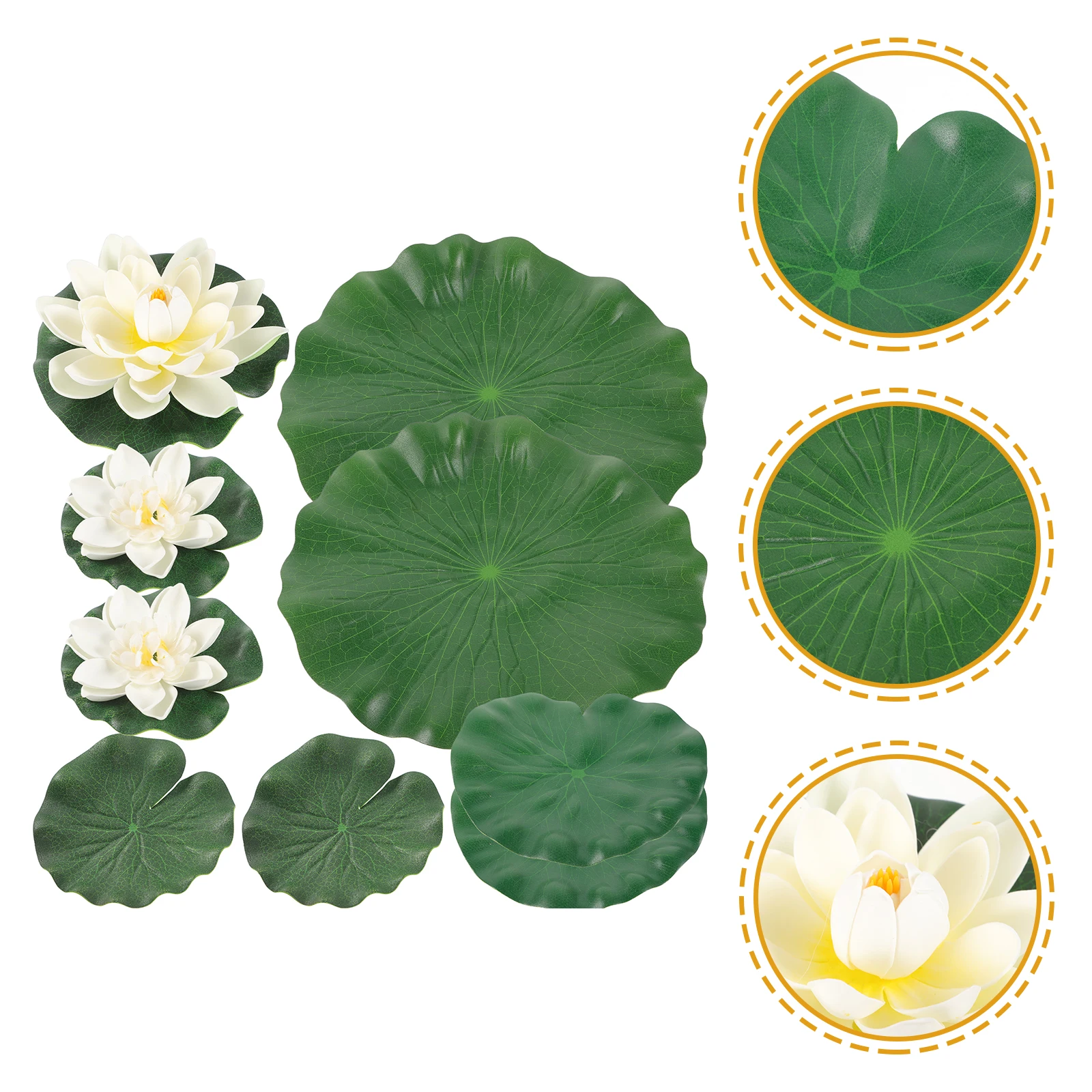 1 set Artificial Lotus Leaves Flowers 17cm 10cm Flower 10cm 18cm 28cm Leaves Plastic Fish Tank Pond Pool Decor