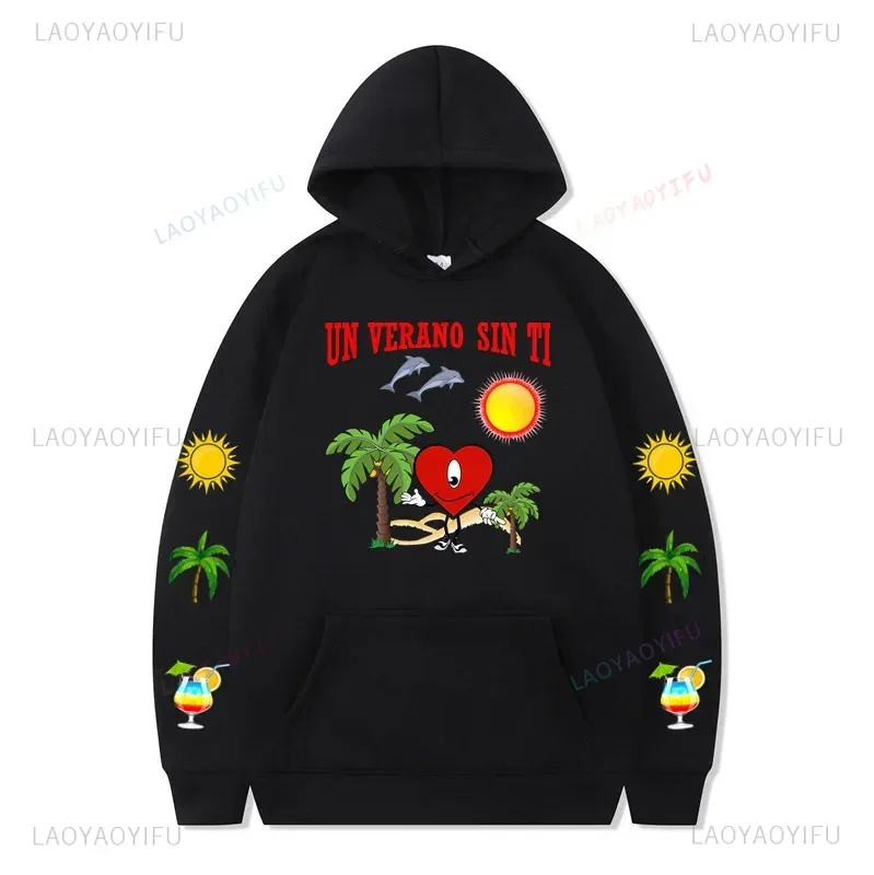 Bad Bunny Un Verano Sin Ti Printed Hoodie Unisex Long Sleeve Hip Hop Sweatshirt Women Men Cartoon Comics Creative Hoodies