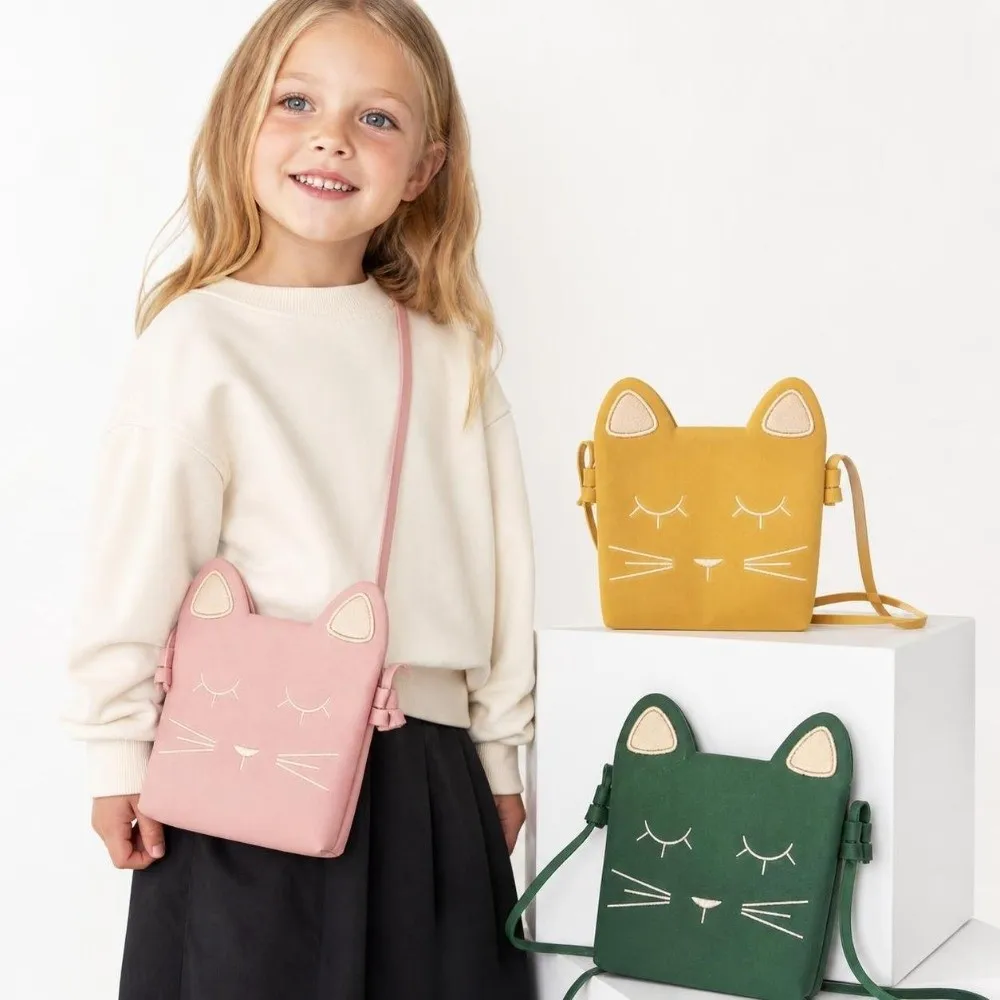 Fashionable Mini Crossbody Bag Frosted Leather Cat Pattern Shoulder Bag Large Capacity Messenger Bag Girl Children - view 4