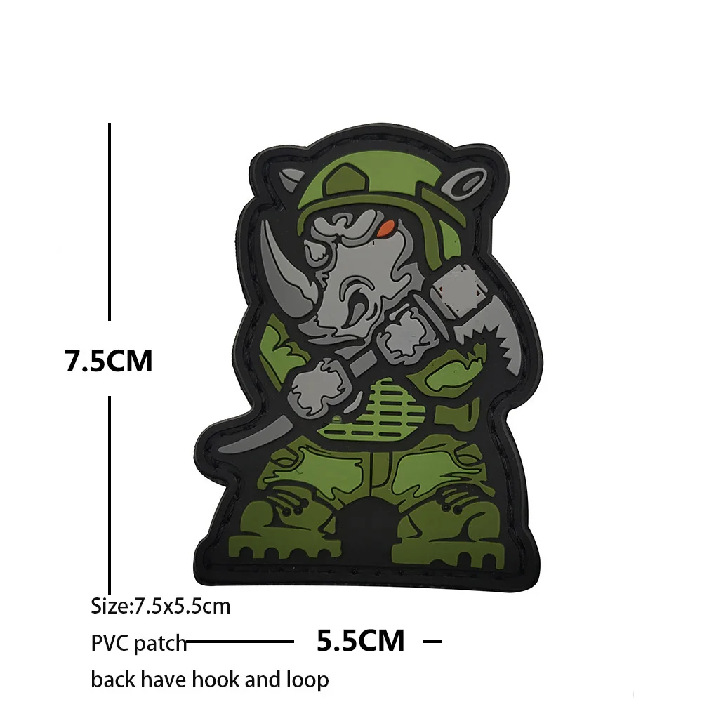 Outdoor Soft Glue Tactical Military Patch Magic Morale Tactical Badge Skull Animal Armband with Hook and Loop Backpack Patch