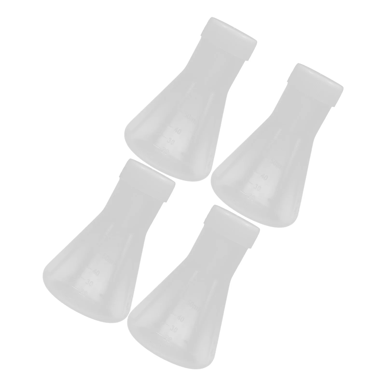 

4 Pcs Mouth Triangular Flask with Lid Chemistry Flasks Conical for Laboratory Baby Beaker