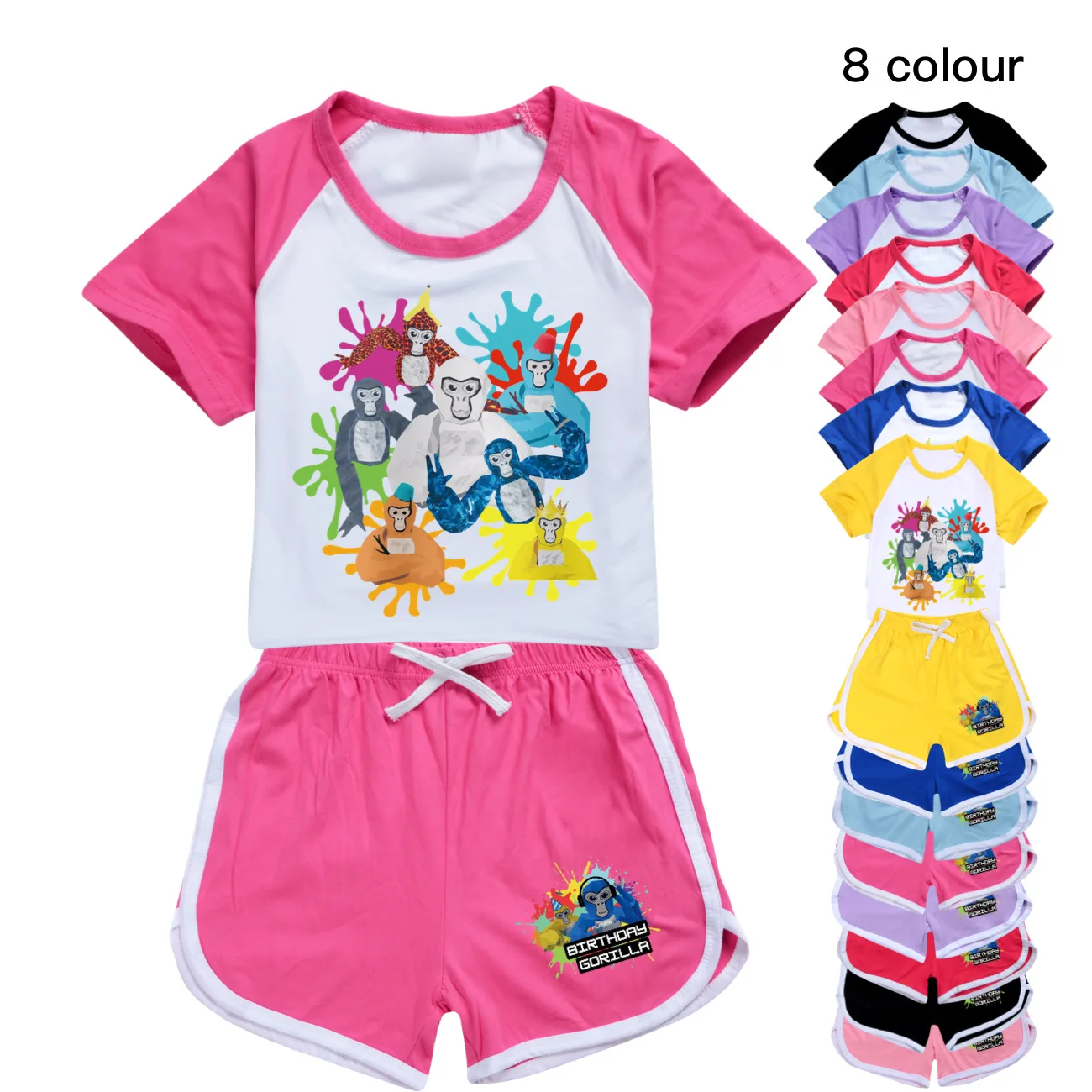 Children Casual Pajamas Gorilla Tag Monke Clothes Kids Short Sleeve Sportsuit Toddler Girls Outfits Junior Boys' Summer Clothing