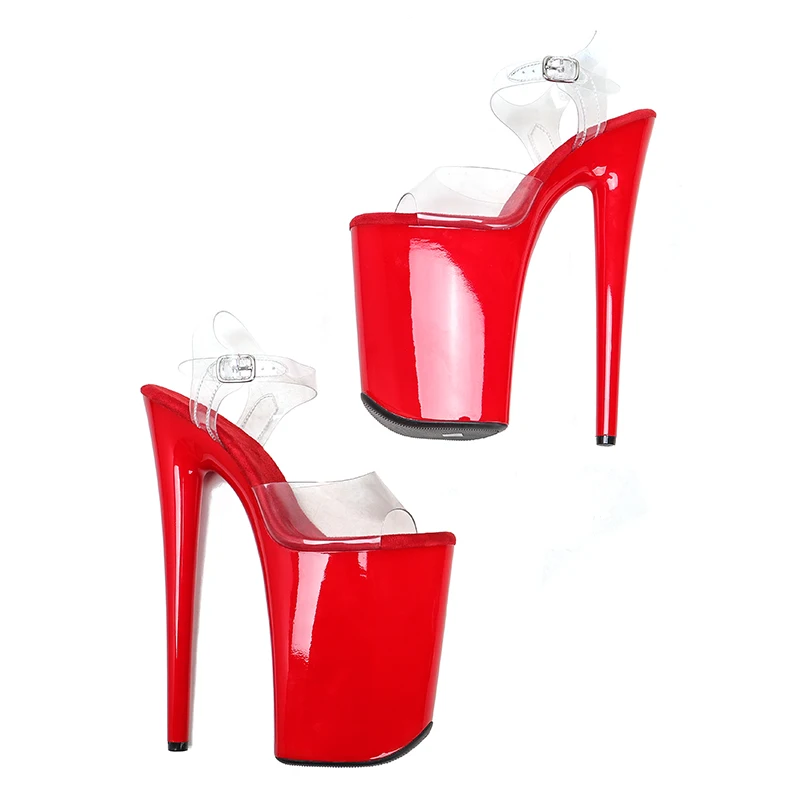 Leecabe 23CM/9inches PVC upper Platform Sexy High Heels Sandals Pole Dance shoes