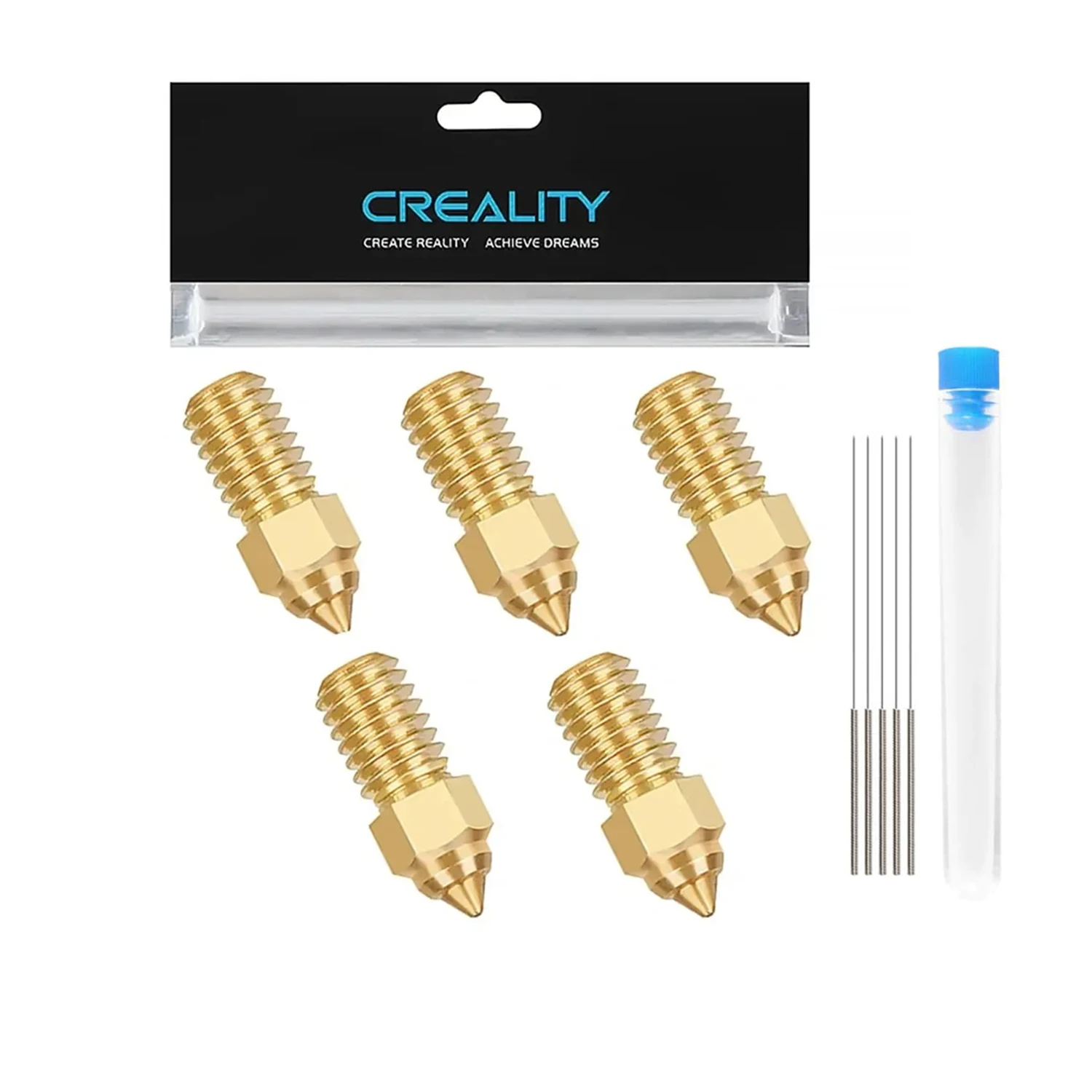 Creality Ender 3 V3 SE Nozzles 5PCS 0.2/0.4/0.6/0.8/1.0 M6 Nozzles Kit for Ender 3 V3 SE, Ender 5 S1, Ender 7, Spider 1.0 Hotend