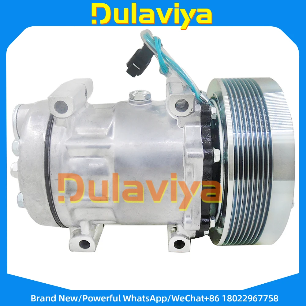 Auto AC Air Conditioning Compressor SD7H15 24V For Caterpillar Krone Truck 270124760 3249711 324-9711 507-3868 5073868