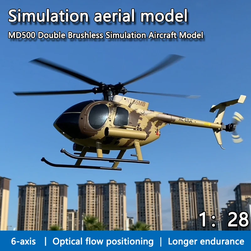 RC ERA 1:28 C189 Bird Rc Helicopter MD500 Double Brushless Simulation 6-Axis Gyro Simulation Model Toys