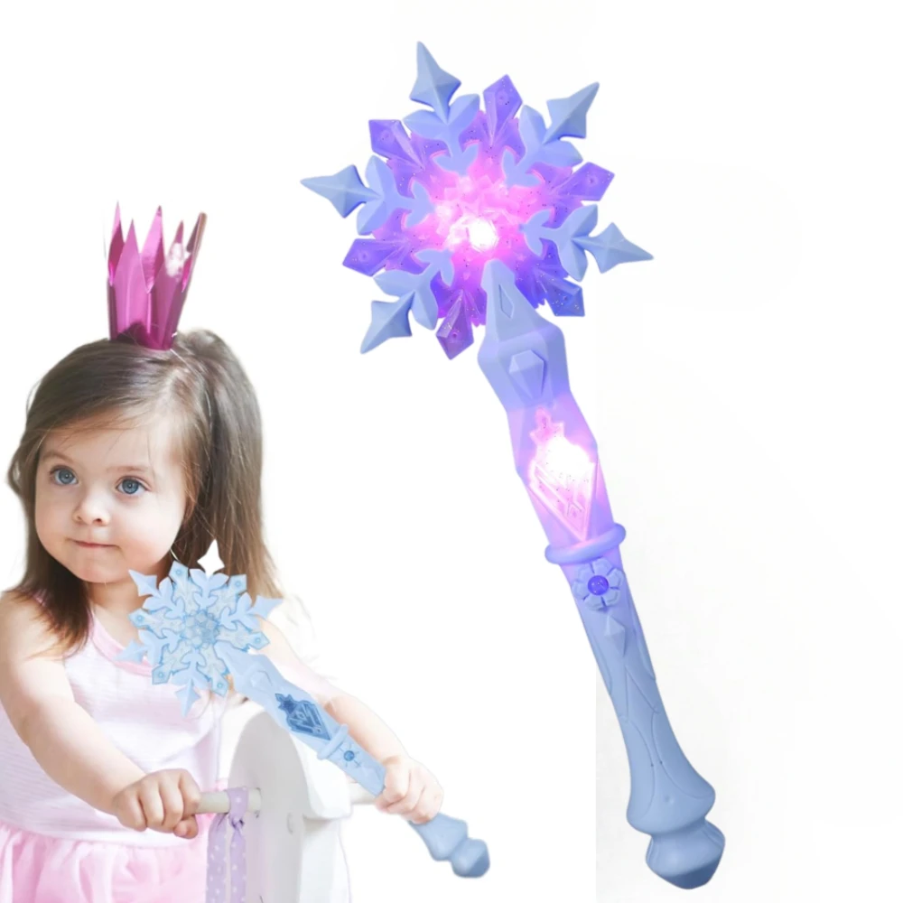 Light up Princess Snowflake Wands, Cosplay Princess Wand Toy for Kids, Children's Day Gifts for 3-6 Years Girls