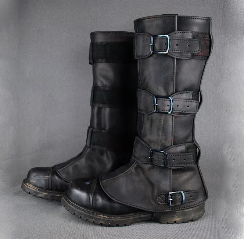 Mittelalterliche Motorrad-Beinschutzstiefel Steampunk Ritter Piraten Cosplay Kostüm Erwachsenen Halloween Renaissance Rüstungsleggings – Detail 3