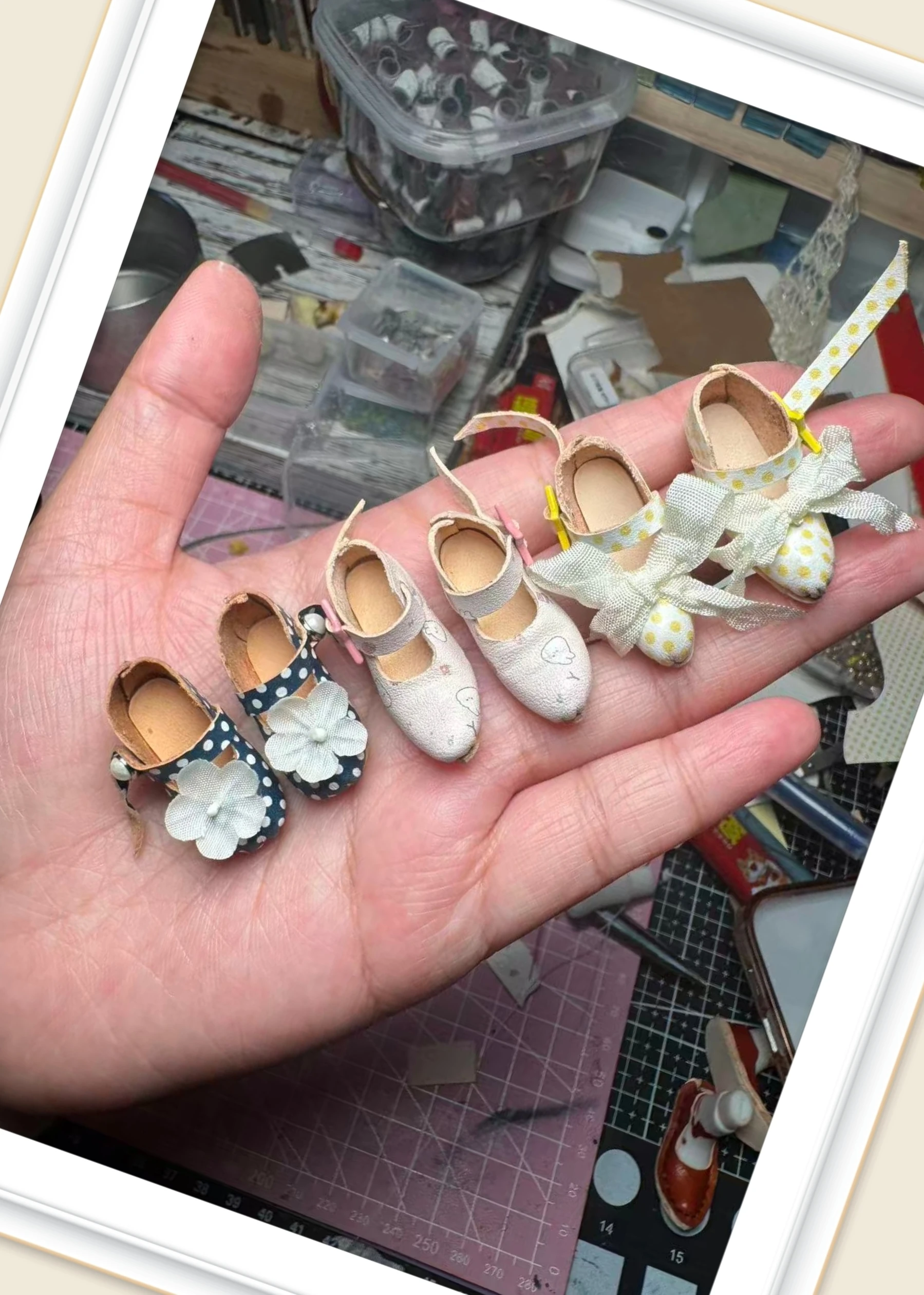 2026 Kari Doll Shoes Polka dot ribbon Leather single shoes for Landazz Landoudou Blythe ob24 ob22 Doll