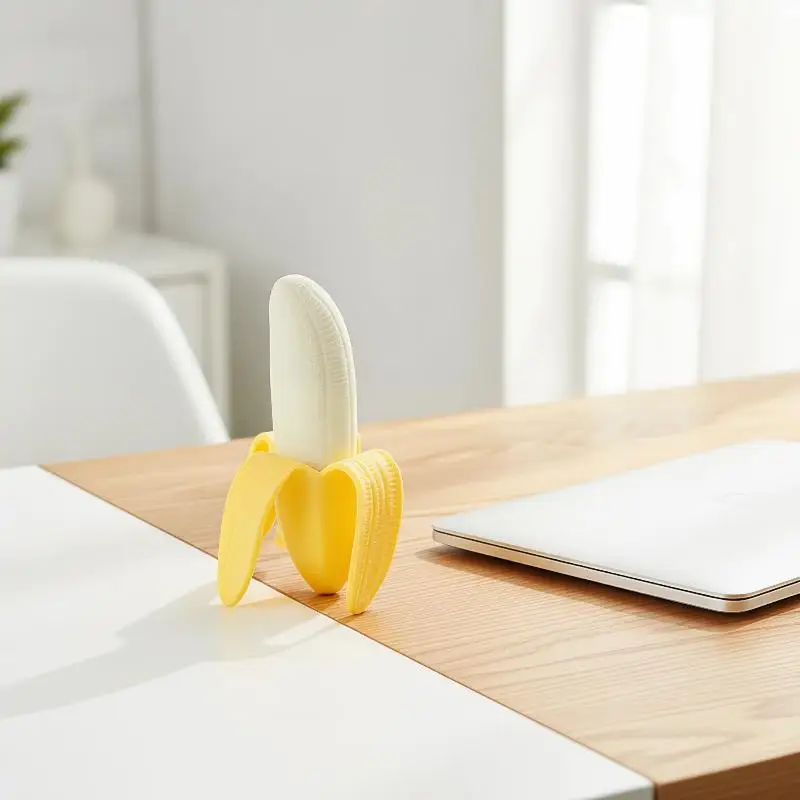 Slow Rising Squishy Banana Toy Realistic Peel Stretchable Sensory Fidget Toy Stress Relief for Home Office Adults ADHD Use