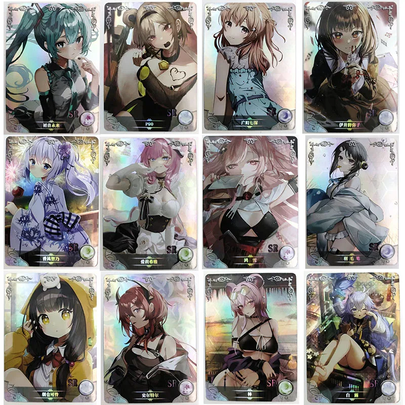 

Anime Goddess Story Hu Tao Keqing Hatsune Miku Sr Card Game Collection Rare Cards Children's Toys Boys Surprise Birthday Gifts