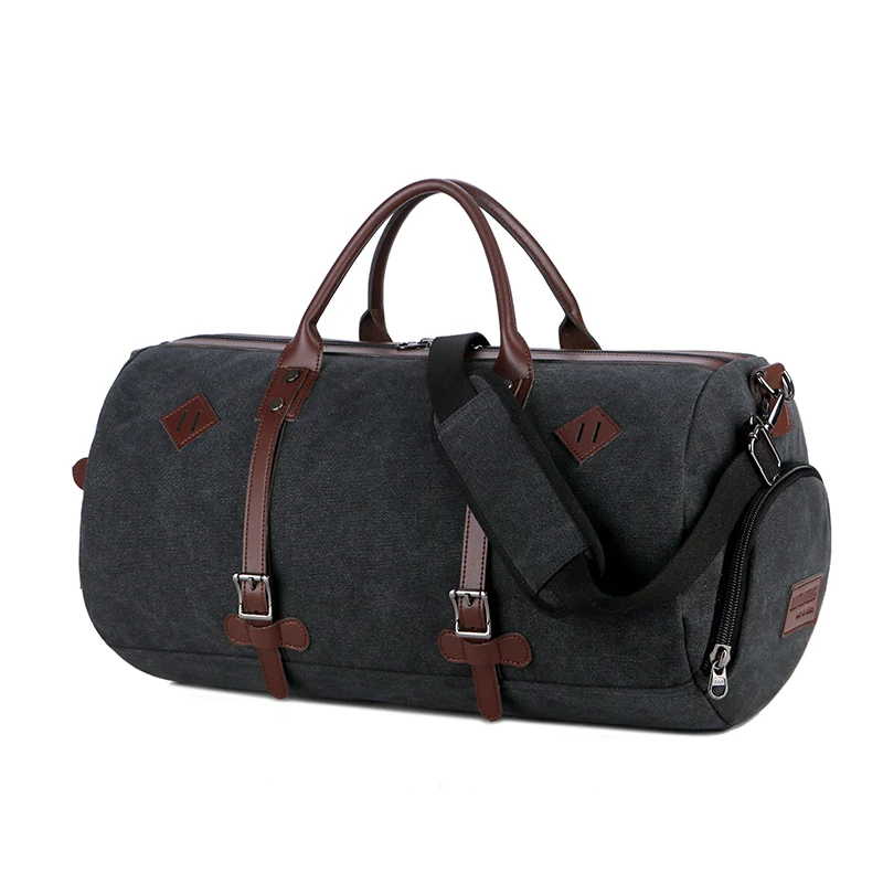 MJH canvas duffle bag shoulder bag travel holdall sport bag with shoes compartment 1469