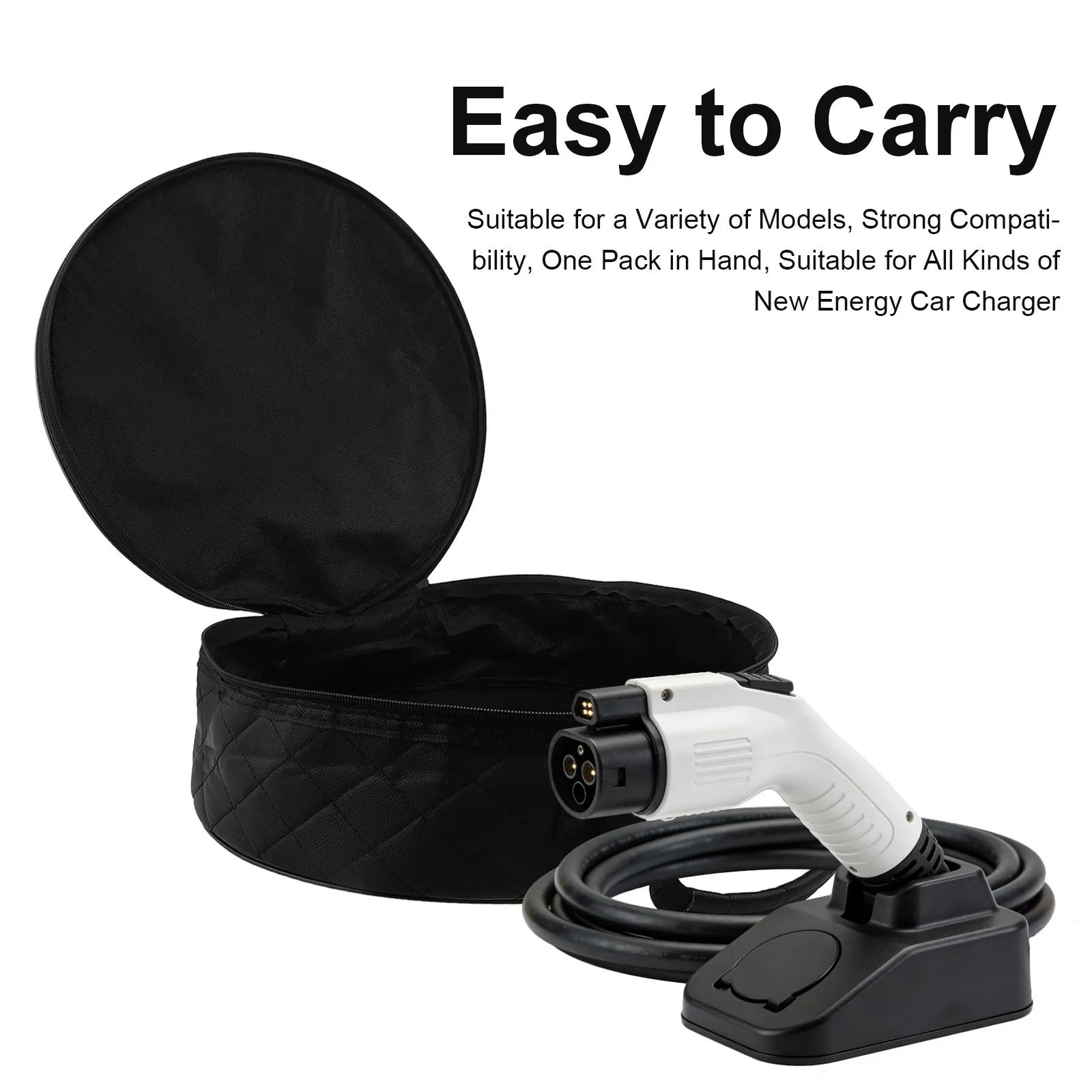 Ev Charger Storage Bag High-Density Moisture-Resistant Portable Car Trunk Organizer for Electric Vehicle Charging Cable Adapter