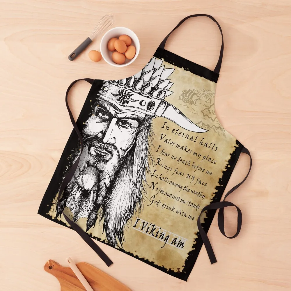 

I Viking Am! Apron Kitchen Kawaii Accessories beauty master New year's Apron