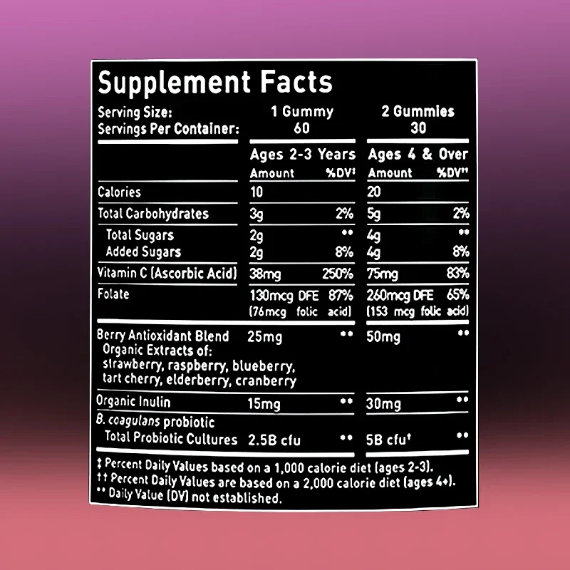 Probiotic for Adults and Children - 5 Billion CFU with Berry Antioxidants and Vitamins Supplement - Image 3