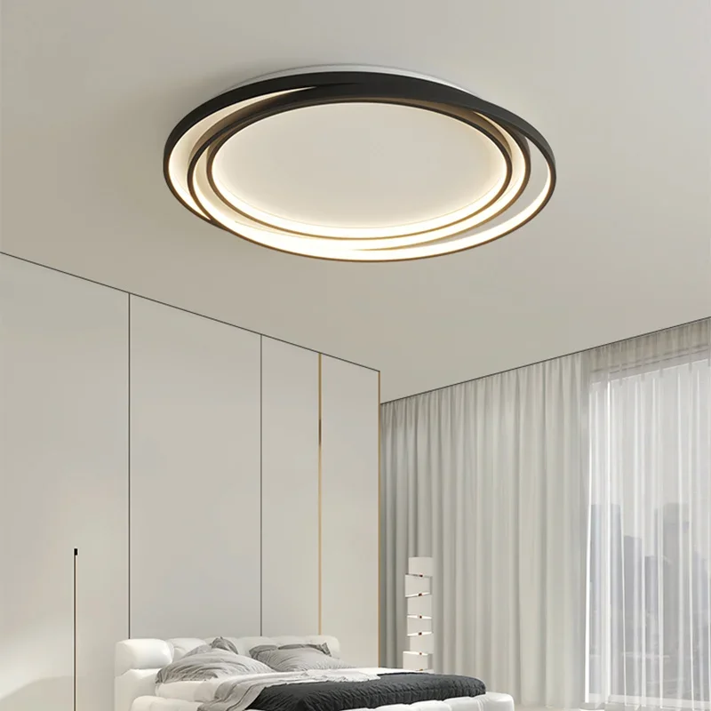 Creative Black White Circle Ceiling Lamp minimalist ultra-thin light for Living Dining Room Hall bedroom smart baby room Light