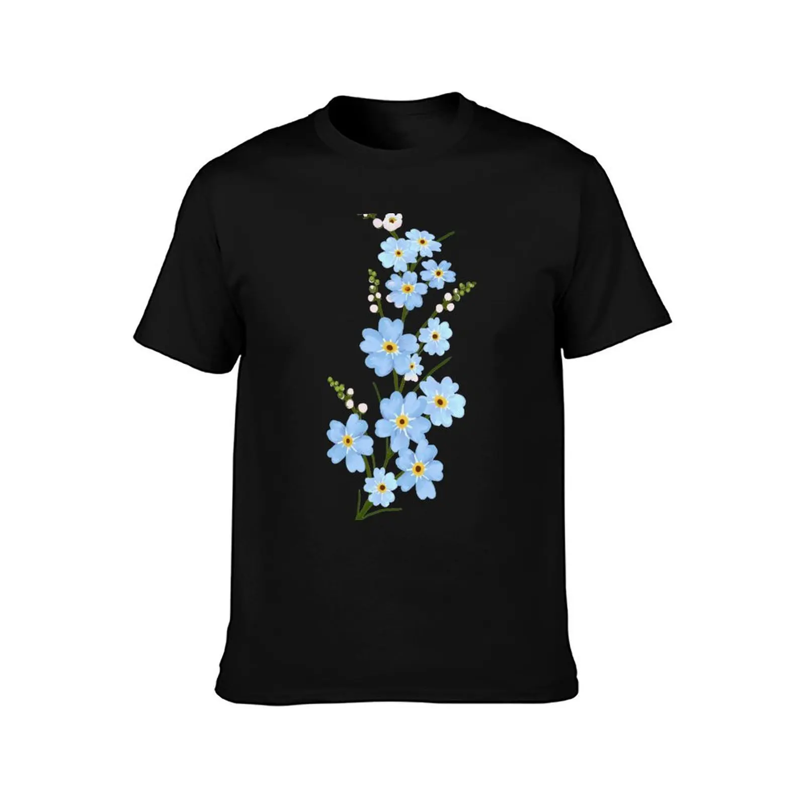 Forget Me Not T-Shirt Non-Shrink Basic Cotton T-Shirt