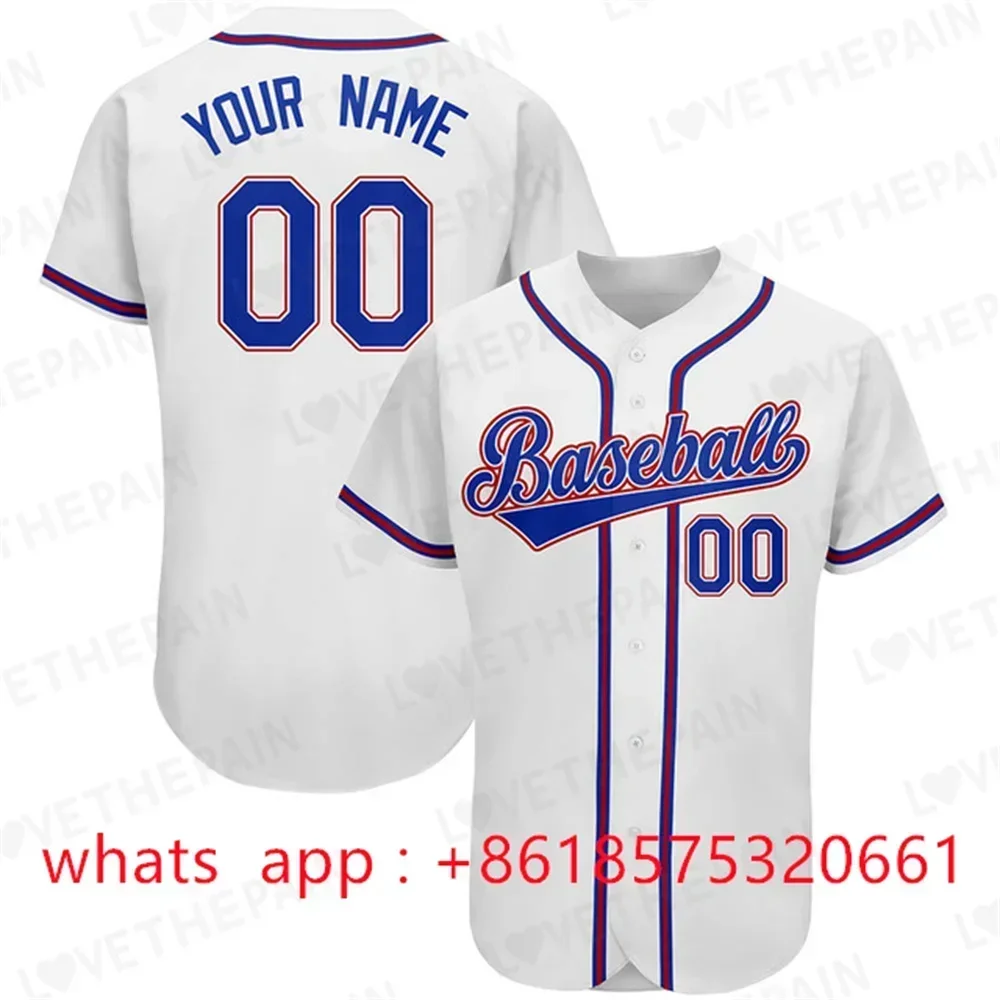 Customizable Baseball Jersey Print Team Personal Name Number Stripe Baseball T-shirt Men/Women/Kids 2025