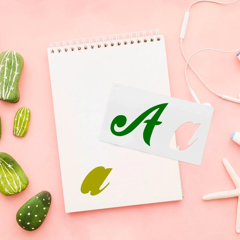 Brief Anzahl Schablonen 36 Pack Alphabet Brief Vorlagen für Malerei auf Holz Wand Reusable Plastic Kunst Handwerk Schablonen