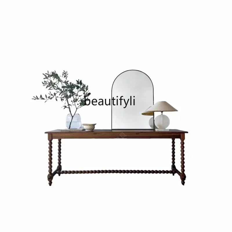 cc182French medieval solid wood entrance  Roman column long table sofa neoclassical side  living room dining table R