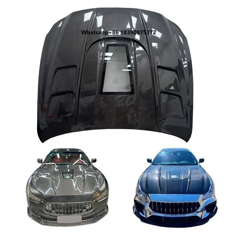 Carbon Fiber Car Transparent Cover Front Hood Engine Cover Suitable for 2014-2022 Hood