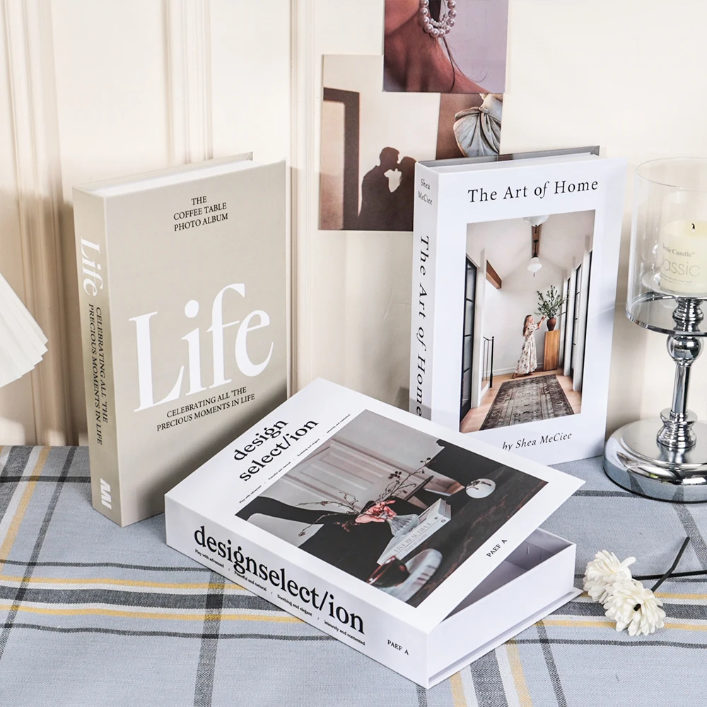 Libros falsos de lujo para decoración, caja de almacenamiento de libros de simulación que se puede abrir, mesa de centro, libros, Villa Hotle, decoración del hogar, accesorios de tiro